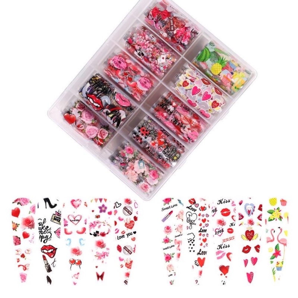 Valentines - Love - Transfer Foil Nail Art - V19